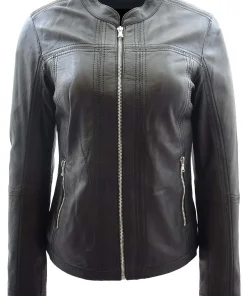 womens-band-collar-black-faux-leather-biker-jacket