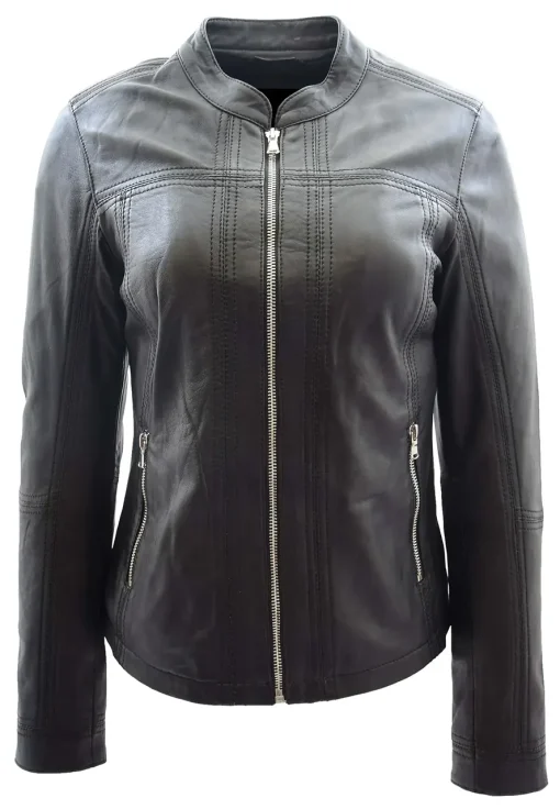 womens-band-collar-black-faux-leather-biker-jacket