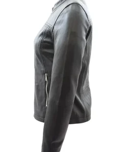 womens-band-collar-black-faux-leather-biker-jacket