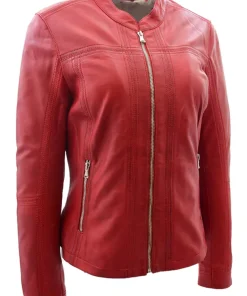 womens-band-collar-red-faux-leather-biker-jacket