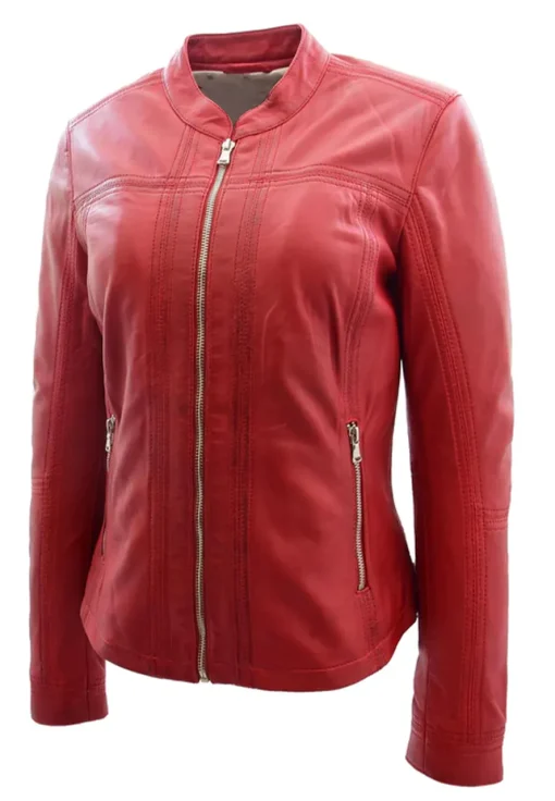womens-band-collar-red-faux-leather-biker-jacket