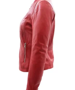 womens-band-collar-red-faux-leather-biker-jacket