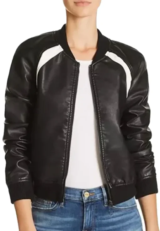 womens-baseball-collar-black-faux-leather-bomber-jacket