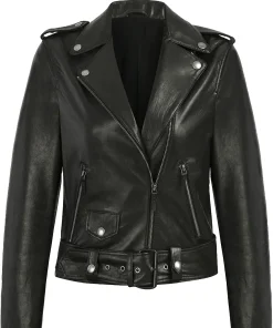 womens-black-biker-faux-leather-belted-jacket