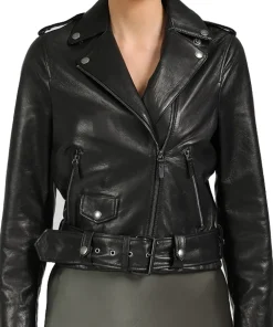 womens-black-biker-faux-leather-belted-jacket