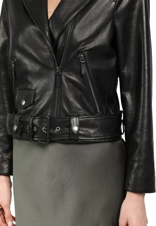 womens-black-biker-faux-leather-belted-jacket