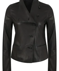 womens-black-faux-leather-button-front-jacket