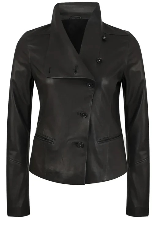 womens-black-faux-leather-button-front-jacket