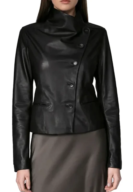 womens-black-faux-leather-button-front-jacket
