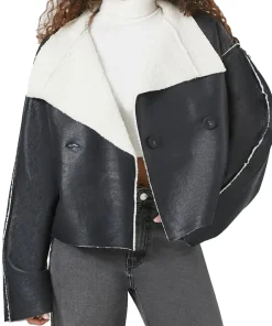 womens-black-faux-leather-double-breasted-shearling-jacket