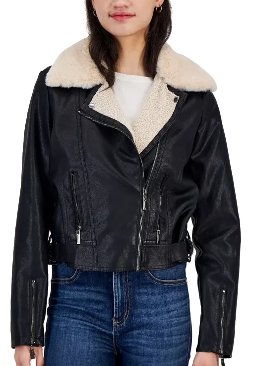 womens-black-faux-leather-fleece-trim-moto-jacket