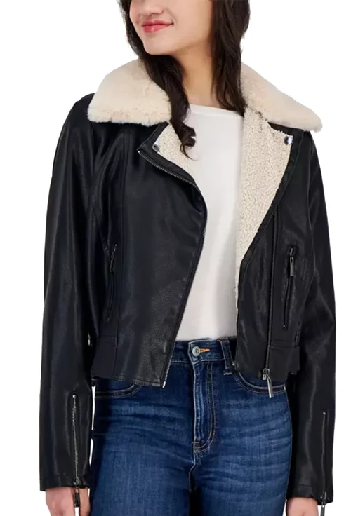 womens-black-faux-leather-fleece-trim-moto-jacket