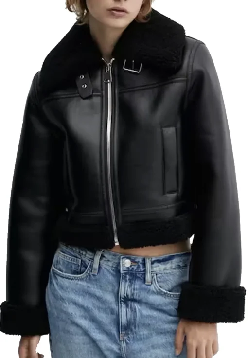womens-black-faux-leather-shearling-lined-biker-jacket