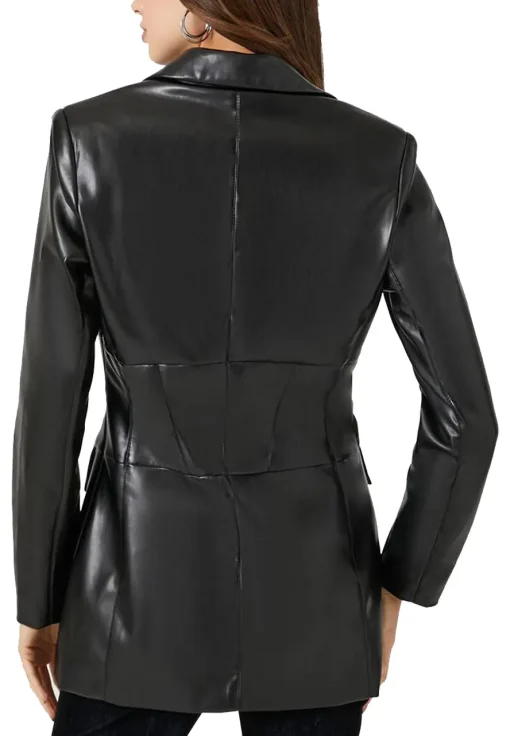womens-black-faux-leather-zip-up-blazer