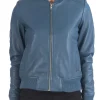 womens-bliss-blue-faux-leather-bomber-jacket
