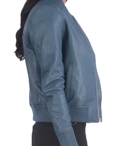 womens-bliss-blue-faux-leather-bomber-jacket