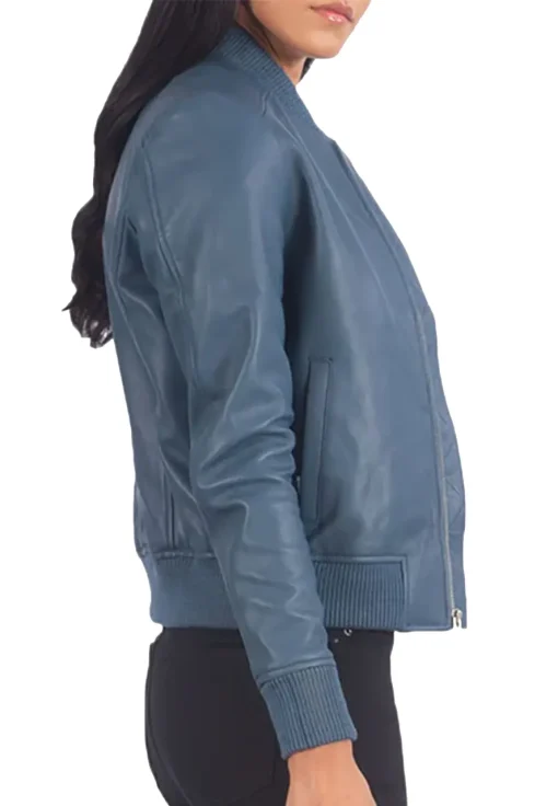 womens-bliss-blue-faux-leather-bomber-jacket