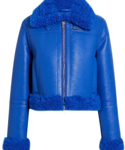 womens-blue-faux-leather-shearling-jacket