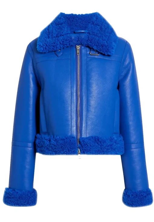 womens-blue-faux-leather-shearling-jacket