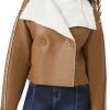 womens-brown-faux-leather-double-breasted-shearling-jacket