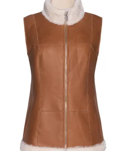 womens-brown-faux-leather-merino-shearling-vest