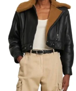 womens-brown-shearling-black-faux-leather-biker-jacket