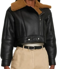 womens-brown-shearling-black-faux-leather-biker-jacket