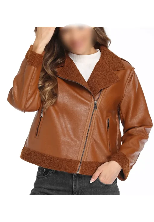 womens-brown-shearling-faux-leather-jacket