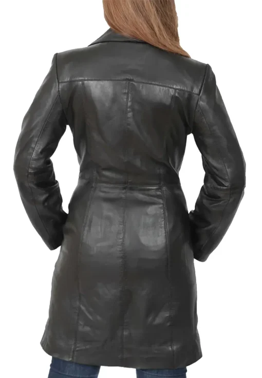 womens-button-fasten-black-faux-leather-coat