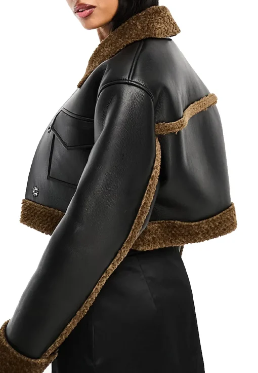 womens-crop-black-faux-leather-shearling-jacket