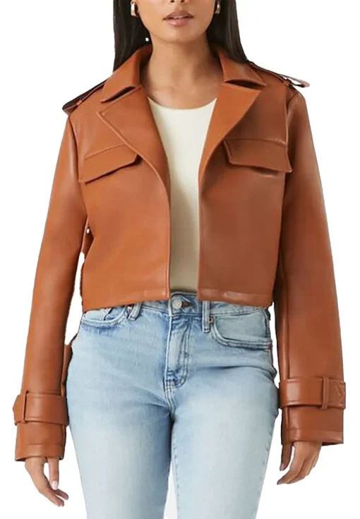 womens-cropped-brown-faux-leather-jacket