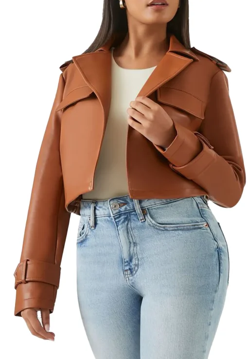 womens-cropped-brown-faux-leather-jacket