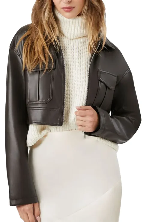 womens-faux-leather-brown-cropped-jacket