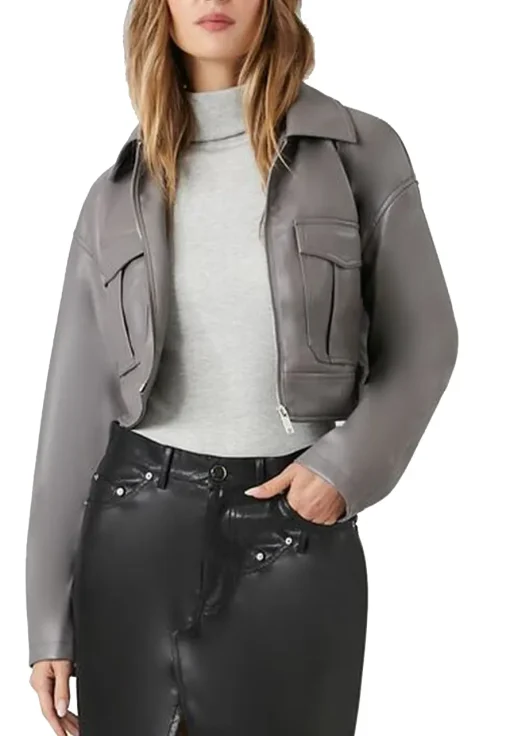 womens-faux-leather-grey-cropped-jacket