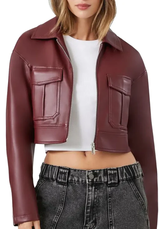 womens-faux-leather-maroon-cropped-jacket