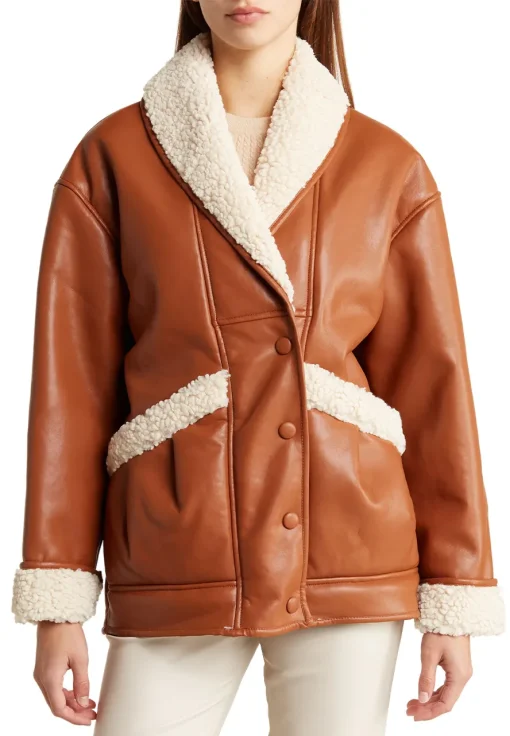 womens-faux-shearling-faux-leather-brown-jacket
