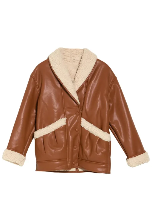 womens-faux-shearling-faux-leather-brown-jacket