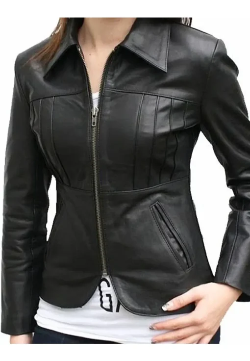 womens-fitted-black-faux-leather-jacket