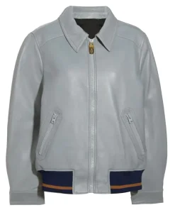 womens-grey-faux-leather-bomber-jacket