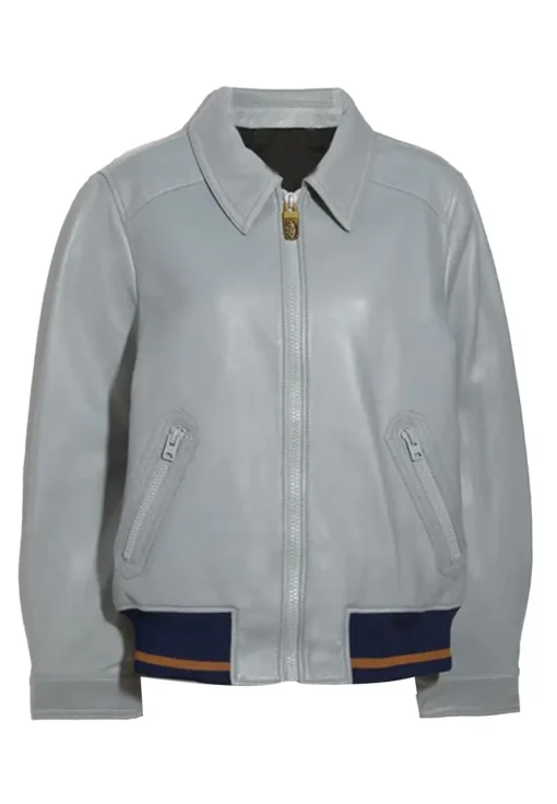 womens-grey-faux-leather-bomber-jacket
