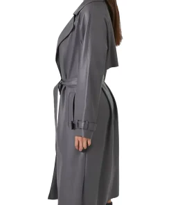 womens-grey-faux-leather-trench-coat