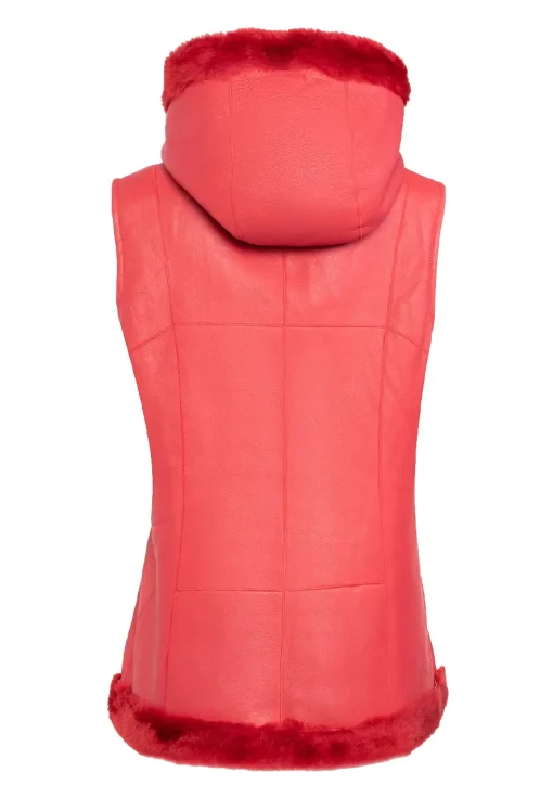 womens-hooded-red-faux-leather-shearling-vest