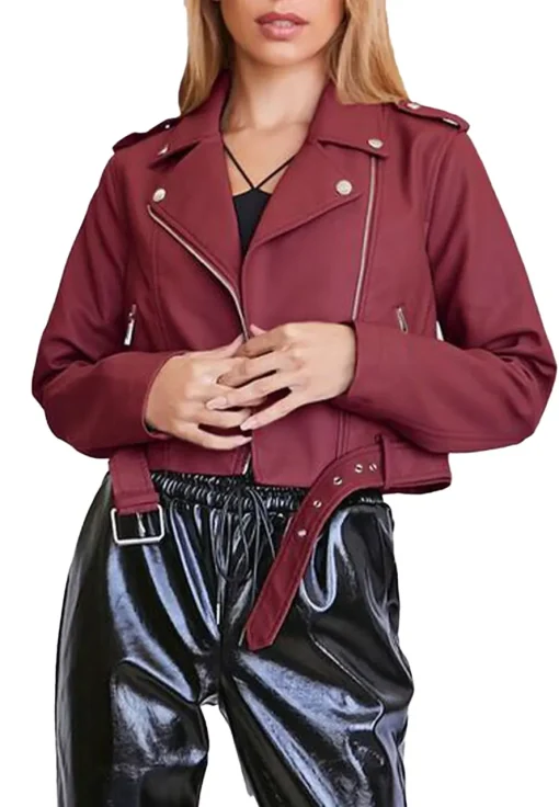 womens-maroon-faux-leather-cropped-moto-jacket