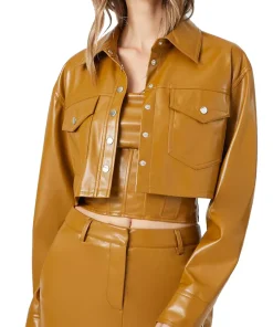 womens-mustard-cropped-faux-leather-jacket