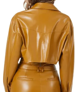 womens-mustard-cropped-faux-leather-jacket