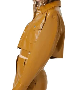 womens-mustard-cropped-faux-leather-jacket