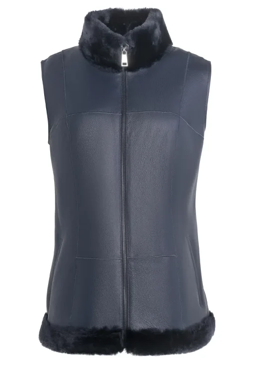 womens-navy-faux-leather-merino-shearling-vest