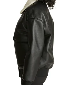 womens-oversize-black-faux-leather-shearling-bomber-jacket