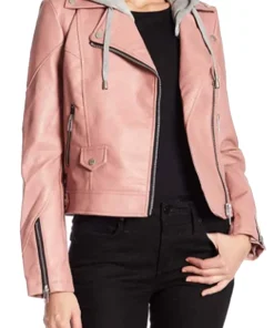 womens-pink-faux-leather-jacket-with-hood