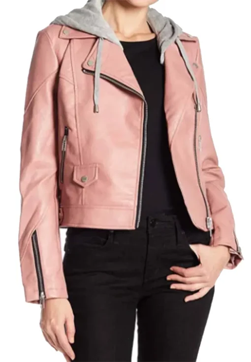 womens-pink-faux-leather-jacket-with-hood